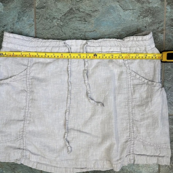Horny Toad & Co Skirt Womens Medium Gray 100% Linen Mini Pockets Breathable - Picture 7 of 8